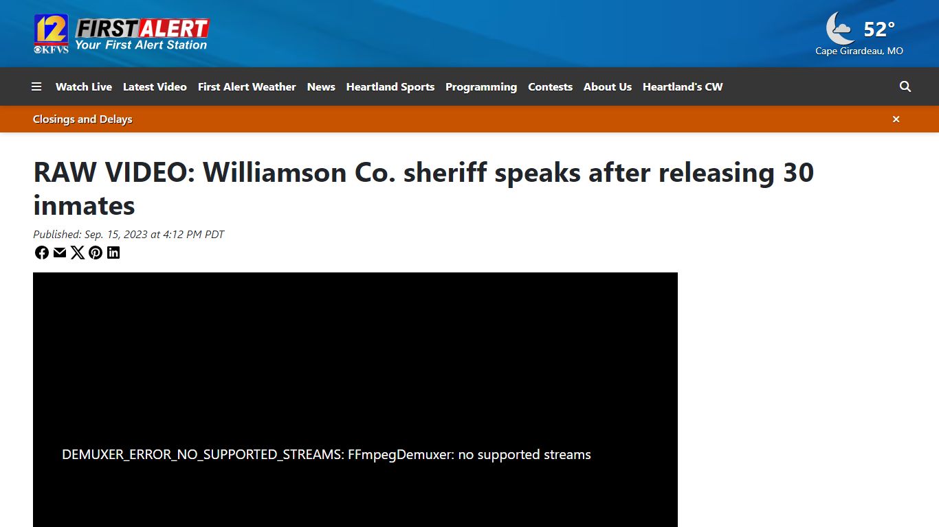 RAW VIDEO: Williamson Co. sheriff speaks after releasing 30 ... - KFVS12